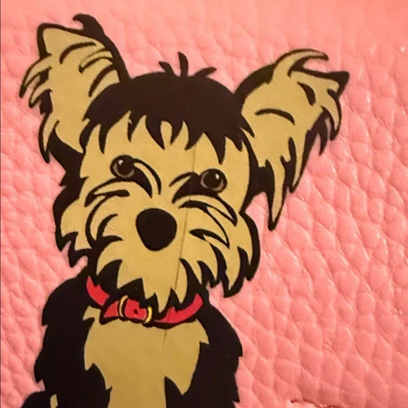 Marc Tetro Charming Pink Dog Print Wristlet - Picture 4 of 5